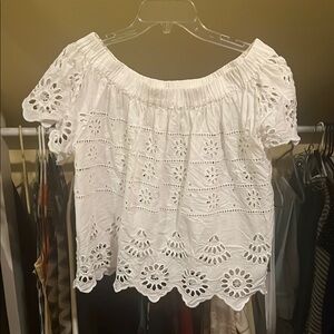 Mud Pie White Eyelet Off-Shoulder Top